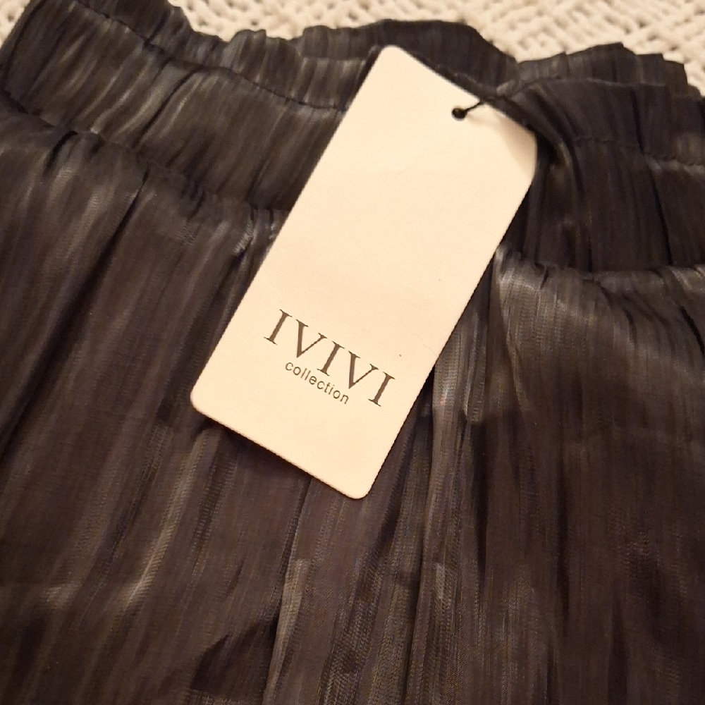 IVIVI Black Charcoal Tiered A-Line Skirt Size S - Picture 2 of 5